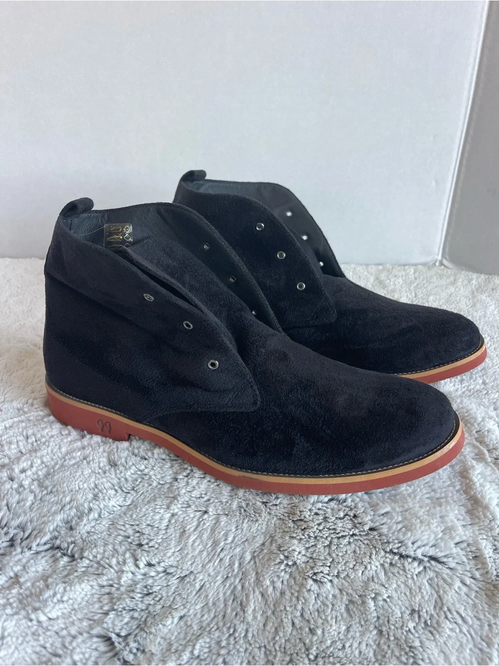 Good Guys don’t wear leather vegan suede chukka AYITA 2 desert black boots sz 10